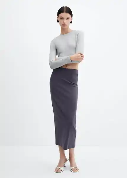 Top Sara-H Mujer Gris Claro Vigore Talla L Mango