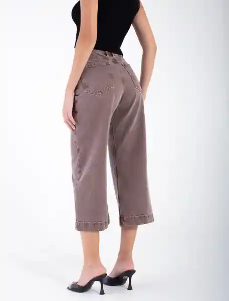 Pantalón Con Bota Amplia Café Azteca Medio Talla 10 Mujer Naf Naf