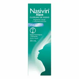 Nasivin Aqua Spray Nasal limpia y humecta tu nariz rápidamente 30 mL