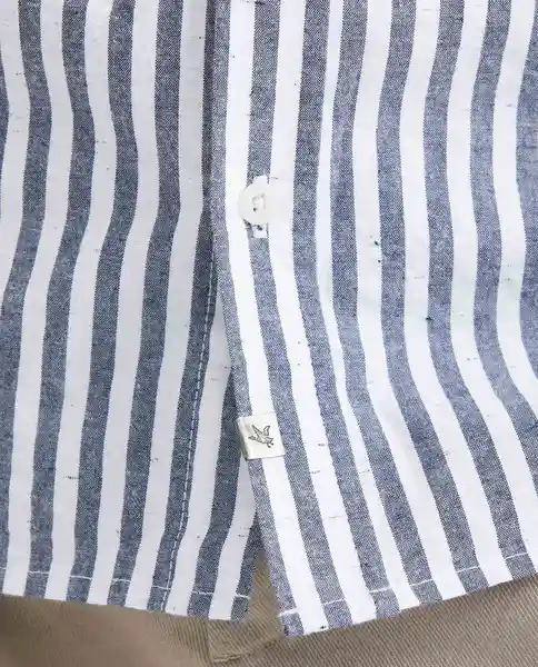 Camisa In Striped Mix Manga Larga Azul Medianoche L Chevignon