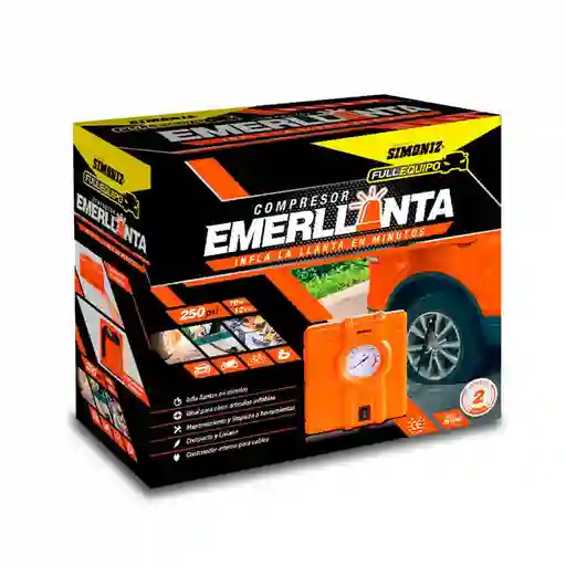 Simoniz Compresor Full Equipo Emerllantas 250 Psi 70w 12vdc