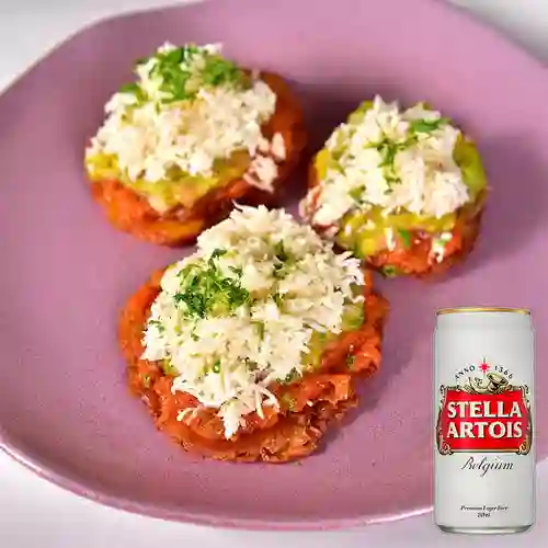 Combo Patacones + Cerveza Stella Artois Lta 269ml