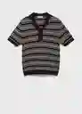 Polo Zebra Negro Talla S Hombre Mango