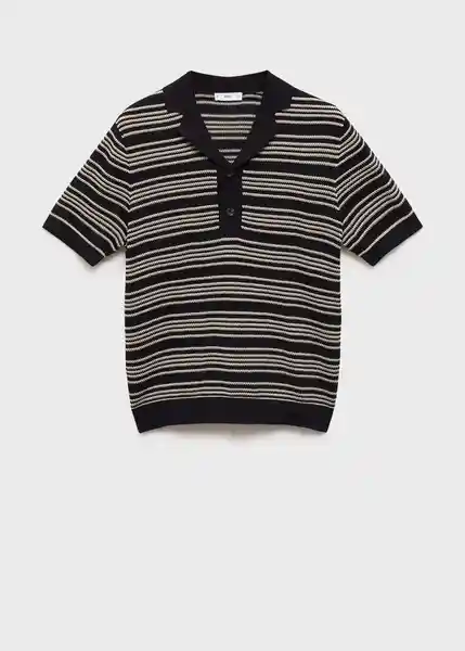 Polo Zebra Negro Talla S Hombre Mango