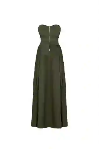 Vestido Largo Tera Verde Oscuro Talla XS Mercedes Campuzano