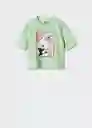 Camiseta Bunny-H Verde Pastel Talla XL Mujer Mango