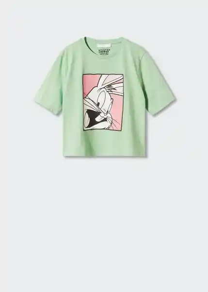 Camiseta Bunny-H Verde Pastel Talla XL Mujer Mango