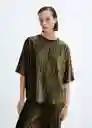 Camiseta Xgogo Verde Talla M Mujer Mango