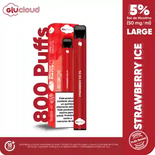 Glucloud Vapeador Strawberry Ice Large 800 Puffs