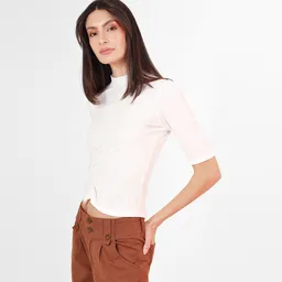 Camiseta Cuello Redondo Manga 3/4 Blanco Talla S 676205