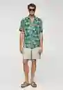 Camisa Palm-H Verde Talla XL Hombre Mango
