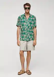 Camisa Palm-H Verde Talla XL Hombre Mango