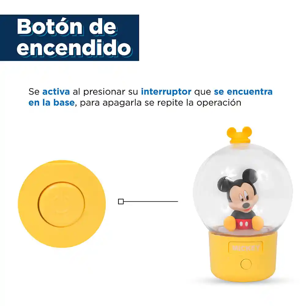 Miniso Lámpara de Noche Con Luz Led Mickey Mouse Modelo Ald-Db33