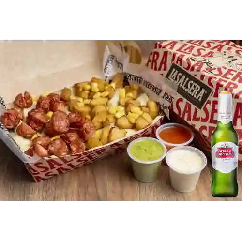 Combo Salchipapas Yaré + Stella Artois Bot. 330ml