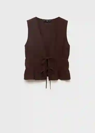 Top Corfu Chocolate Talla XS Mujer Mango