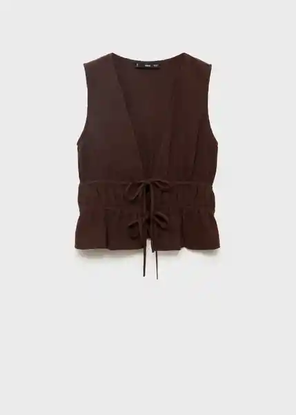 Top Corfu Chocolate Talla XS Mujer Mango