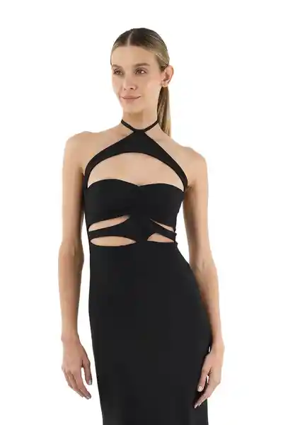 Vestido Largo Amara Negro Talla S Mercedes Campuzano