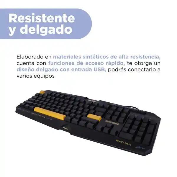 Teclado Gaming Con Iluminación Series dc Batman Mod Es01 Miniso