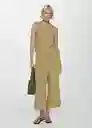 Pantalón Burbu-H Khaki Talla L Mujer Mango