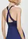 Vestido Anís Azul Noche Talla S Mujer Mango