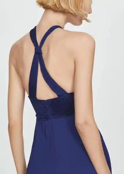 Vestido Anís Azul Noche Talla S Mujer Mango