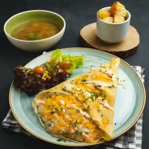 Combo Crepe Atun Bechamel + Sopa + Papas