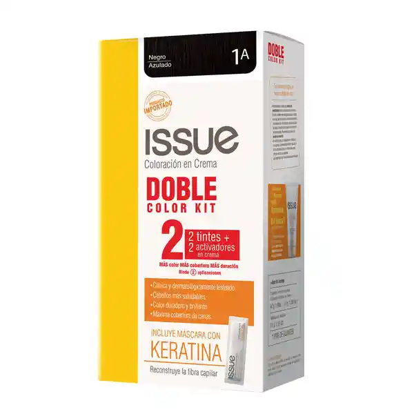 Issue Coloración Capilar Crema Doble Tubo Negro Azulado 1A