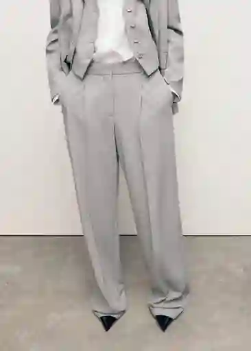 Pantalón Bowery Gris Talla 40 Mujer Mango