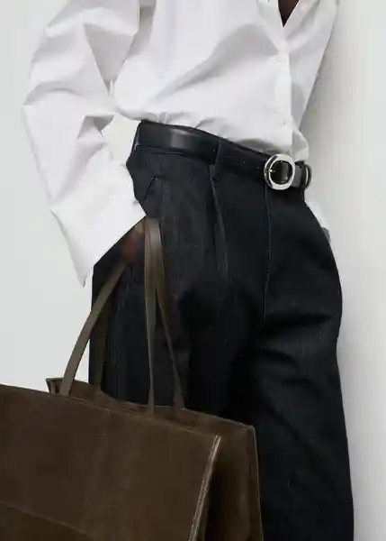 Pantalón Loise Negro Talla 40 Mujer Mango