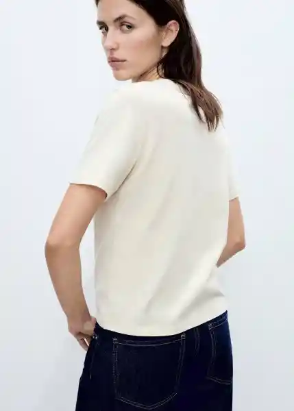 Camiseta Daisy Beige Talla S Mujer Mango