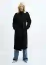 Abrigo Traviata Negro Talla 24 Mujer Mango