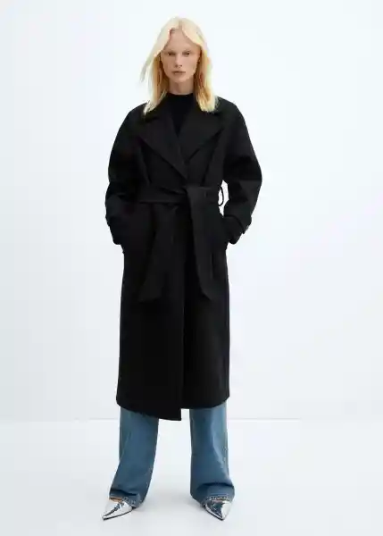 Abrigo Traviata Negro Talla 24 Mujer Mango
