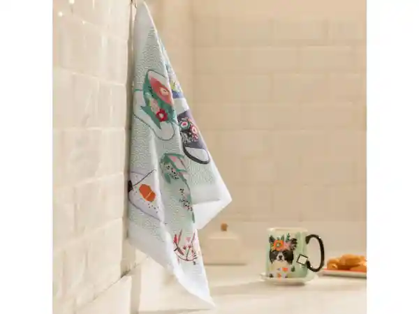 Paño de Cocina Velour Blanco Casaideas