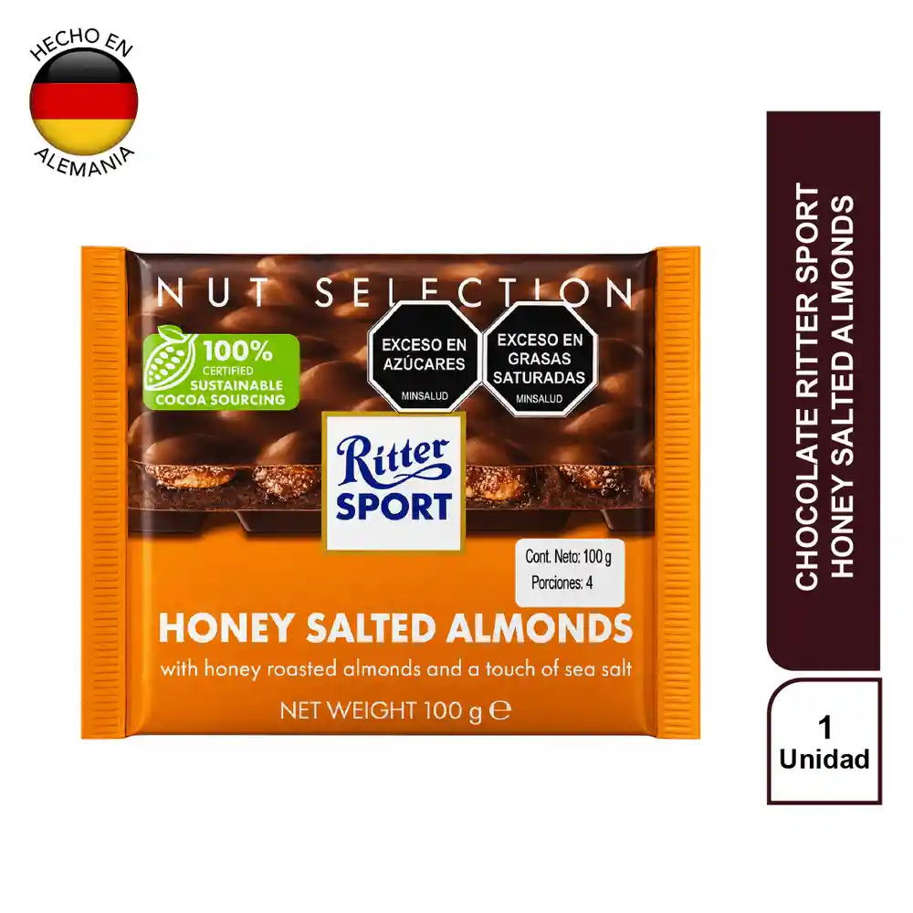 Ritter Chocolate Sport Honey Salted Almonds