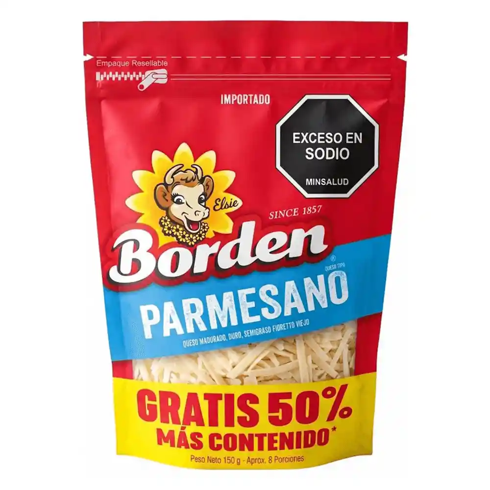 Queso Parmesano Rallado Borden 150g