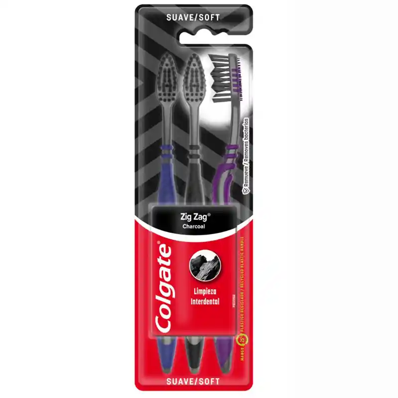 Colgate Cepillo de Dientes Zig Zag Carbón Suave
