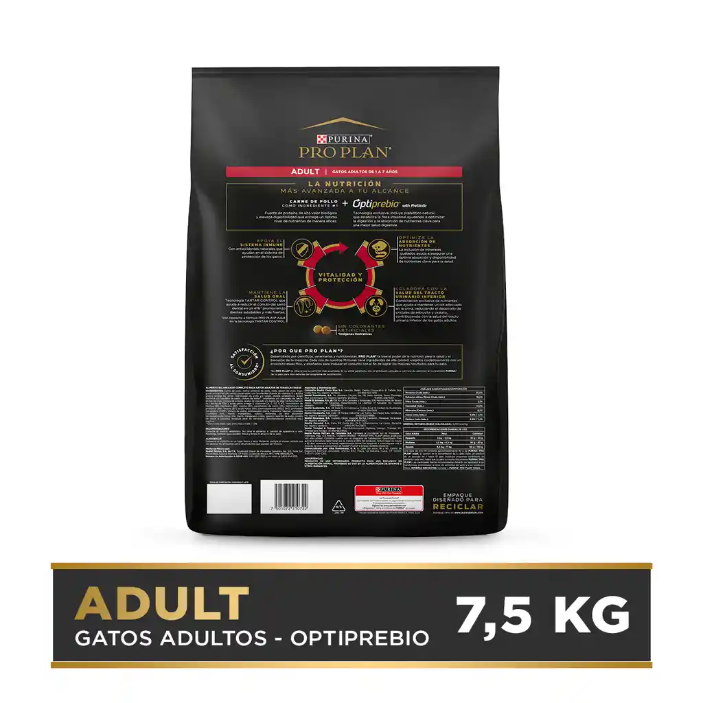 Comida para Gatos Adultos Purina Pro Plan x 7,5 kg
