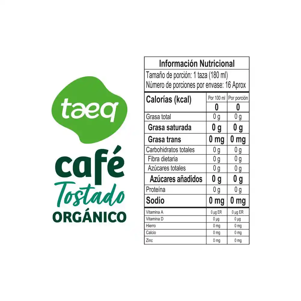 Café Taeq Tostado Orgánico (250 Gr)
