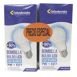 Colsubsidio Bombillo Led Bulbo 7 W E27 Luz Blanca