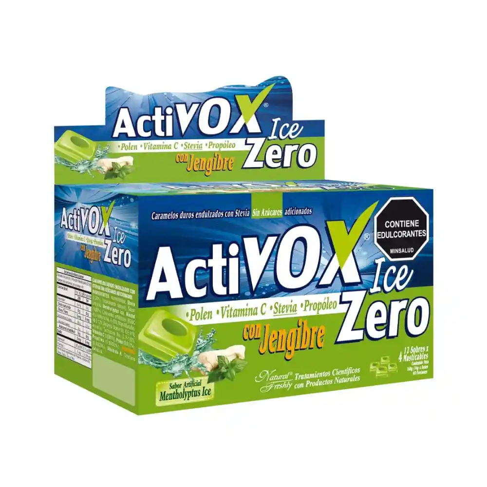 Activox Ice Zero T. Masticables Menta Caja X 12 Sobres