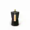 Cafetera Moka 9 Tazas Negra Mango En Madera Ambiente Gourmet