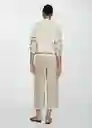 Pantalón Linovis Beige Talla S Mujer Mango