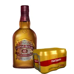 Whisky Chivas 12 Años 700 Ml + Sixpack Club Colombia Dorada 330 Ml