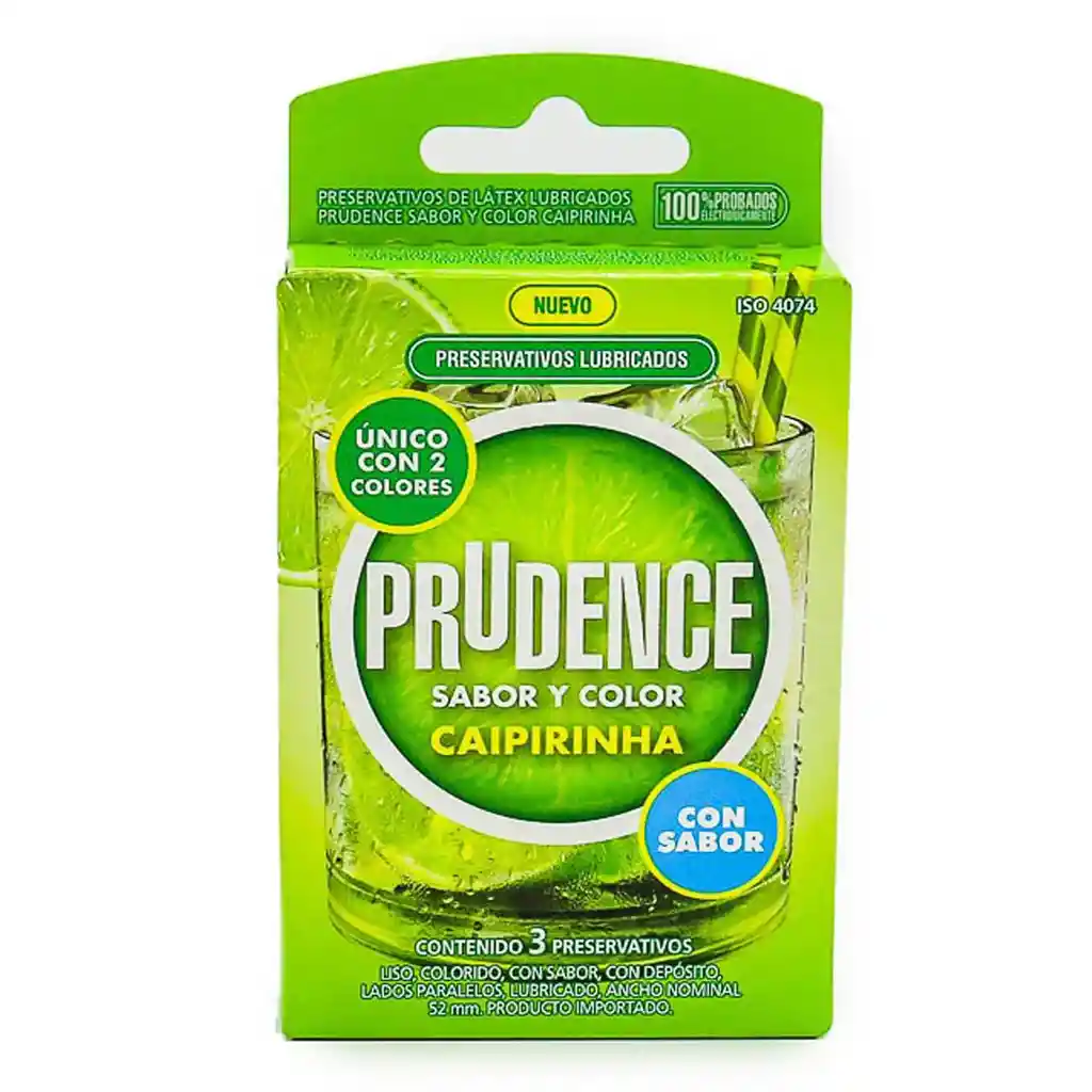 Prudence Condones Sabor y Color Caipirinha