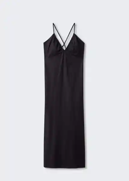 Vestido Martina Negro Talla XL Mujer Mango