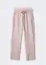 Pantalón Lena Rosa Pastel Talla 18 Mujer Mango