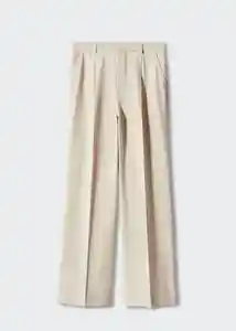 Pantalón Bo Beige Talla 36 Mujer Mango