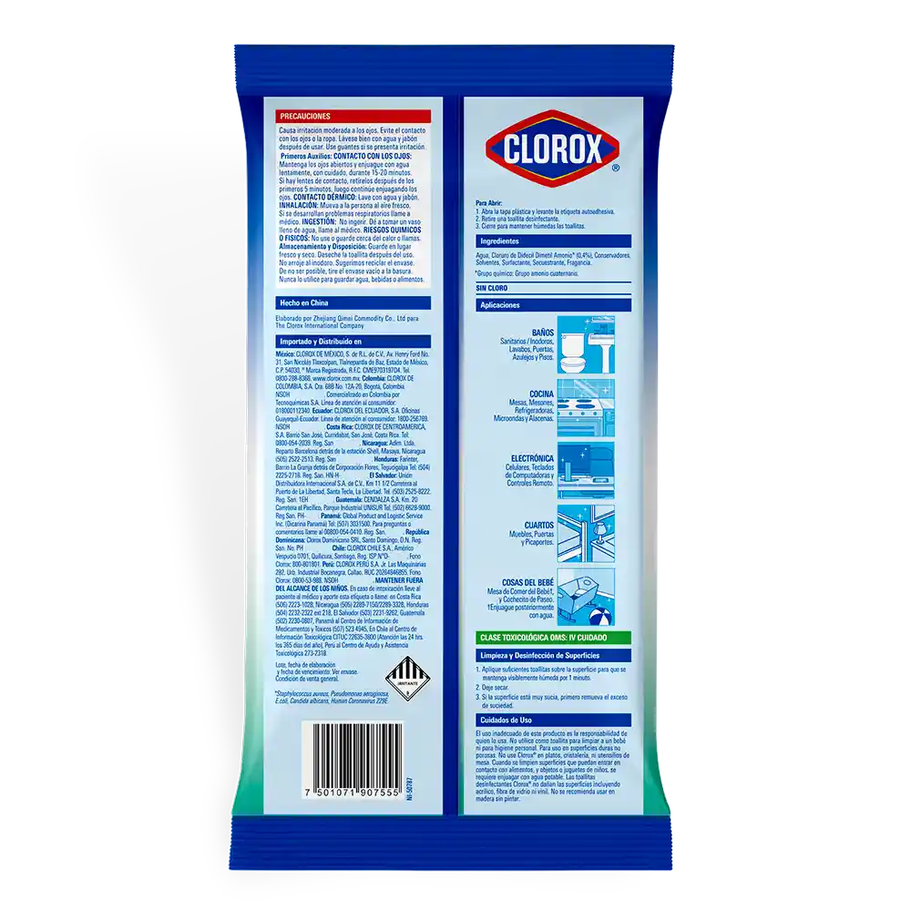Clorox Toallitas Desinfectantes Aroma Fresco