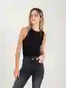 Camiseta Escote Y Manga Sisa Negro Ultra Oscuro Talla S Mujer Naf Naf