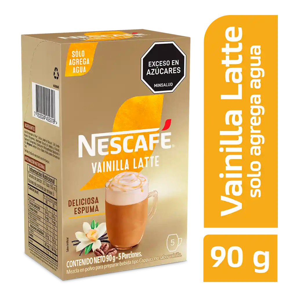 Vainilla Latte NESCAFÉ instantáneo x 90g